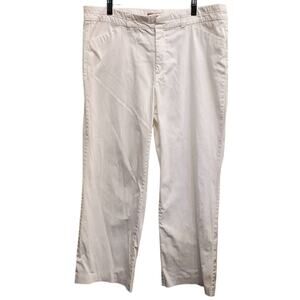 Khakis & Co White Stretch Slacks Straight Leg Trouser Pants Size 14